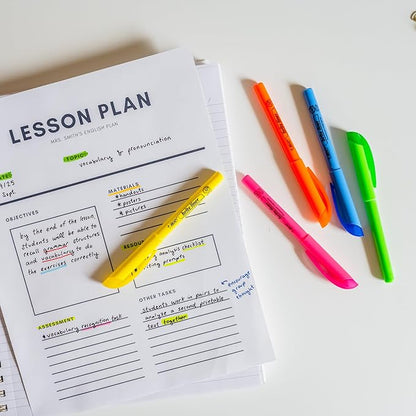 BIC Brite Liner Highlighters with Chisel Tip for Broad and Fine Lines, 24-Count Pack in Assorted Colors