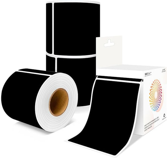 3x5 Inch Home Moving Labels 4 Rolls 1000 Stickers, Large Packing Box Labels Rectangular Colored Inventory Stickers for Moving Supplies Color Coded (Black)