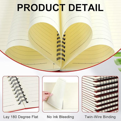 Yahenda Spiral Notebook Bulk A5 Journal Lined 8.3'' x 5.5'' Writing Composition Paper Small Notepad Subject Notebook for Students Office Business Back to School Supplies(Red,18 Pcs)