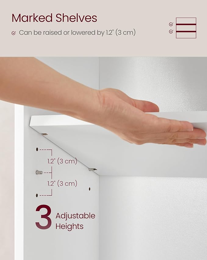 VASAGLE Custos Collection - Bookshelf, 3-Tier Bookcase, Book Shelf, Open Storage Shelf, 9.4 x 31.5 x 32 Inches, for Living Room, Home Office, Dinning Room, Cloud White ULBC173T14