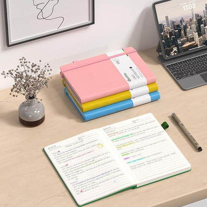 Oucaru Lined Journal Notebook, 4 Pack, 180 Pages, A5 Journals for Writing, 100 GSM Thick Paper, Small Notebooks Daily Journal for Women Men Work, Business, School, Travel Supplies