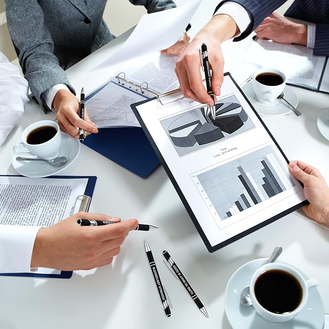 Zonon 12 Pcs Inspirational Pens Bulk Funny Ballpoint Pen with Stylus Tip Motivational Gifts for Christmas Teacher Coworkers Nurse School Office Supplies(Black,Bible Style)