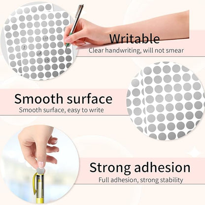 Dot Stickers, 1/2 Inch Silver Circle Labels, 1400pcs Self-Adhesive Writable Color Coding Stickers for Office, Classroom, Garage Sale