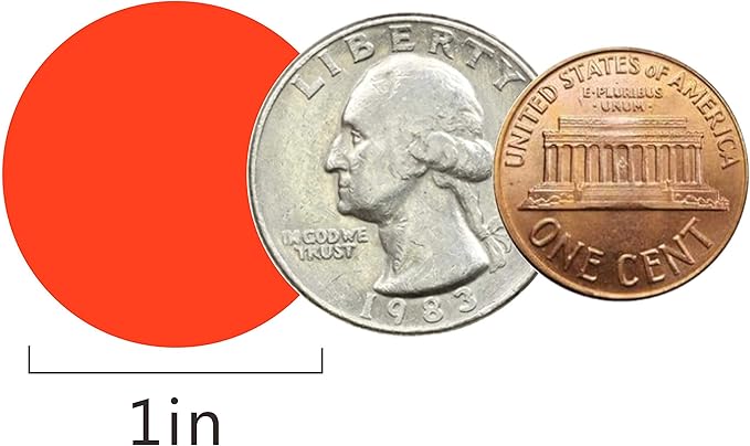 PARLAIM 1 Inch Round Permanent Adhesive Color-Code Dot Stickers,1000 per Roll dots Label Dispenser Box (Orange)