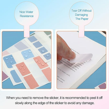 PATIKIL Clear Index Sticky Tabs, 480 Pcs Medium Transparent Sticky Notes Bookmarks Planner Stickers Page Tabs for Office Notebooks File Folder Ledger Book, Classic 6 Colors
