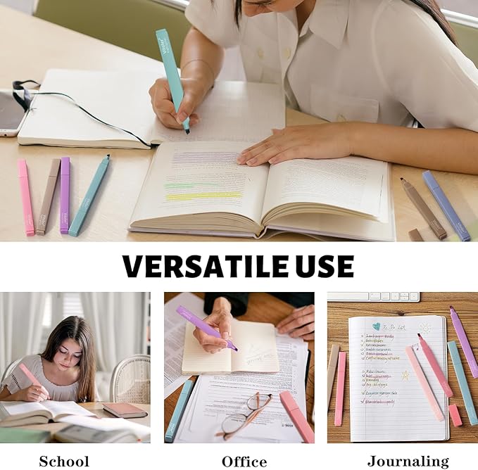 Vitoler Bible Highlighters,8 Colors Cute Highlighters with Chisel Tip for Bible Accessories School Office Supplies