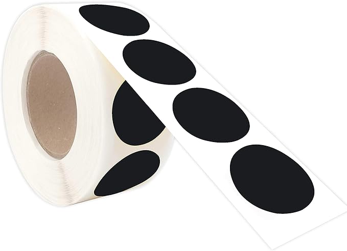 PARLAIM 1” Round Permanent Adhesive Color-Code Dot Stickers,1000 per Roll dots Label Dispenser Box,Black Circle Stickers Label for Office Classroom