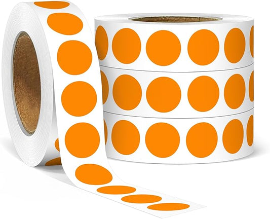 4000PCS 1/2" Small Round Dot Stickers，0.5 Inch 4 Rolls Color Coding Labels Dots,Orange Stickers for Home Decorative, Retail, Manufacturing, Recreation,Tiny Circle Label
