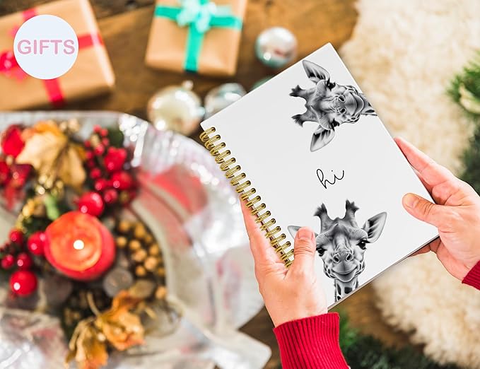 Giraffe Gifts,Giraffe Notebook Journal,Cute Giraffe Gifts for Women Teen Girls Kids,Animal Lover Gifts for Kids,Travel Journal Diary,Hardcover Spiral Notebooks for Writing,5.5x8.3 Inch