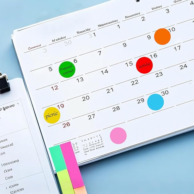 1400 PCS,1IN Round Colored Dot Stickers Labels - 8 Assorted Colors, for Office, School, Moving, Home