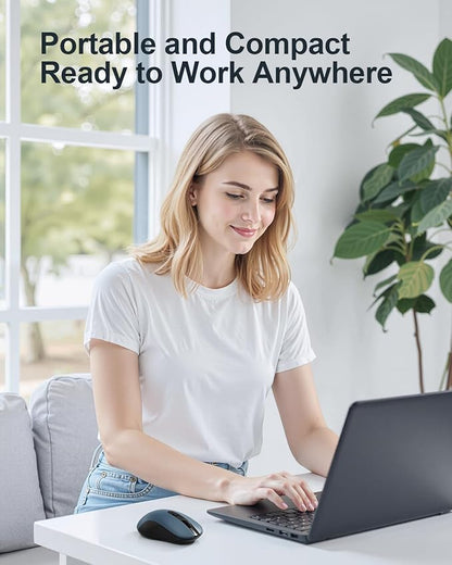 USB Wireless Mouse for Laptop PC Mac, 2.4GHz Cordless Mouse with 6 Buttons, 5-Level Adjustable 4000 DPI, Ergonomic Portable Optical Computer Mice, 24-Month Battery Life-Dark Green