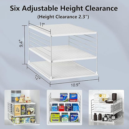 Upgraded Cabinet Organizers and Storage -Divided Compartment Holder for Plastic Bag, Wrap, Foil, Snack and Box for Kitchen Organization and Storage-Under Sink Organizers and Storage Suitable