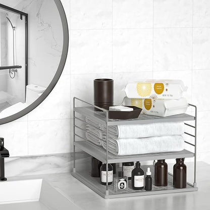 Upgraded Pantry Organizers and Storage- Divided Compartment Holder for Foil and Plastic Wrap Organizer- Kitchen Organizers and Storage for Aluminum Foil, Wraps, Box- Organization and Storage