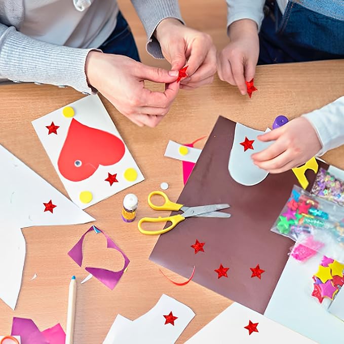 500 PCS Holographic Red Star Stickers, 1 inch Self Adhesive Metallic Glitter Foil Stickers Sparkly Star Sticker Reward Behavior Chart Labels for Kids Students Teachers Supplies