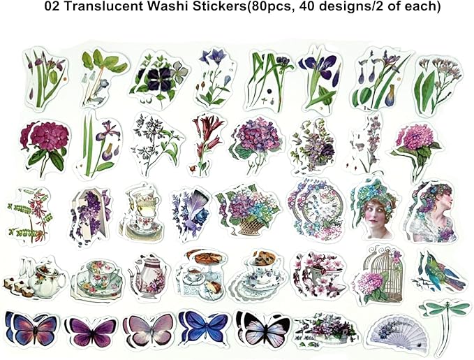 200PCS Vintage Scrapbooking Supplies Pack, Aesthetic Scrapbook Sticker Paper Art Journaling Kit for Bullet Junk Journals,Planner,Cottagecore Decor Gifts (Purple Series)