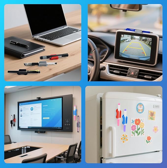 SameTech 20 Pack Adhesive Silicone Pen Holder Pencil Grips-Reusable Sticky Pencil Grips for Desk,Notebook,or Wall,Ergonomic Writing Aid for Kids&Adults,(Fits Pens,Pencils,Tools (ZuheColour, 20pcs)