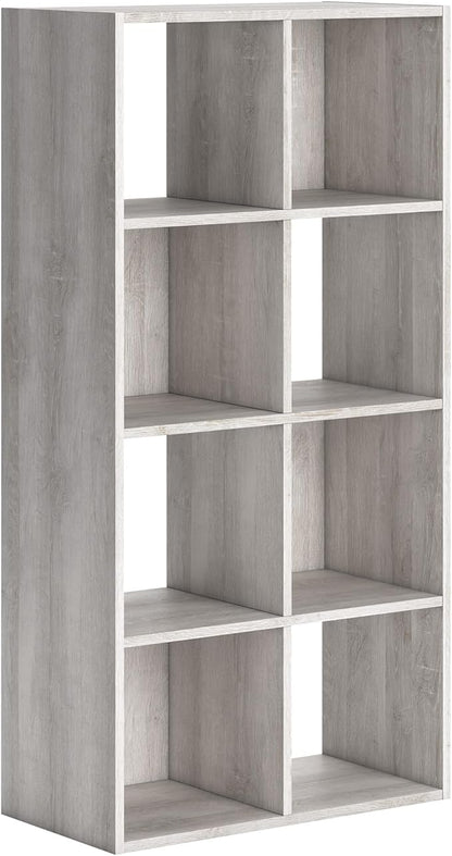 Signature Design by Ashley Paxberry Coastal 8 Cube Storage Organizer or Bookcase, Whitewash