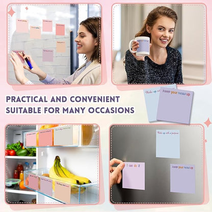 Yinder 24 Pcs Inspirational Sticky Notes Christmas Stocking Stuffers Motivational Sticky Notes Pad Employee Appreciation Gift Bulk for Teacher Nurse Coworker Office 3 x 3'' (Inspire,Aesthetics)