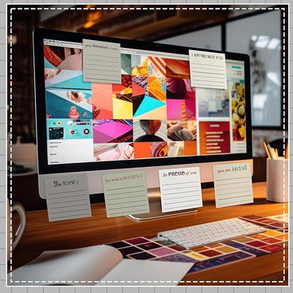 Yinder 24 Pcs Inspirational Sticky Notes Christmas Stocking Stuffers Motivational Sticky Notes Pad Employee Appreciation Gift Bulk for Teacher Nurse Coworker Office 3 x 3'' (Appreciation,Neutral)