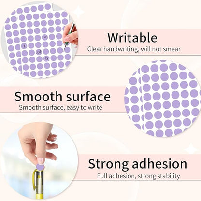 starboling Dot Stickers,1/2 Inch Purple Circle Stickers,1400pcs Self-Adhesive Writable Color Coding Labels,Round Labeling Stickers for Office Classroom Garage Sale, 0.5''