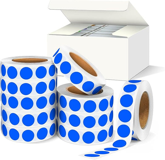 0.5 Inch Blue Color-Coding Dot Stickers Labels,10 Rolls 10,000 Pcs Round Adhesive Circle Labels for Organization,School,Office and Marking