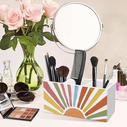 Boho Sun Pen Pencil Holder for Desk, Boho Sunshine Office Desk Accessories, Bohemian Toothbrush Holders Organizer for Office Classroom Bathroom