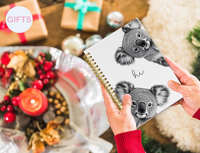 Cute Koala Notebook Journal,Cute Animal Notebook Journal for School Women Teen Girls Kids,Gifts for Koala Lovers,Hardcover Spiral Notebooks for Work Notes Journaling,5.5x8.3 Inch