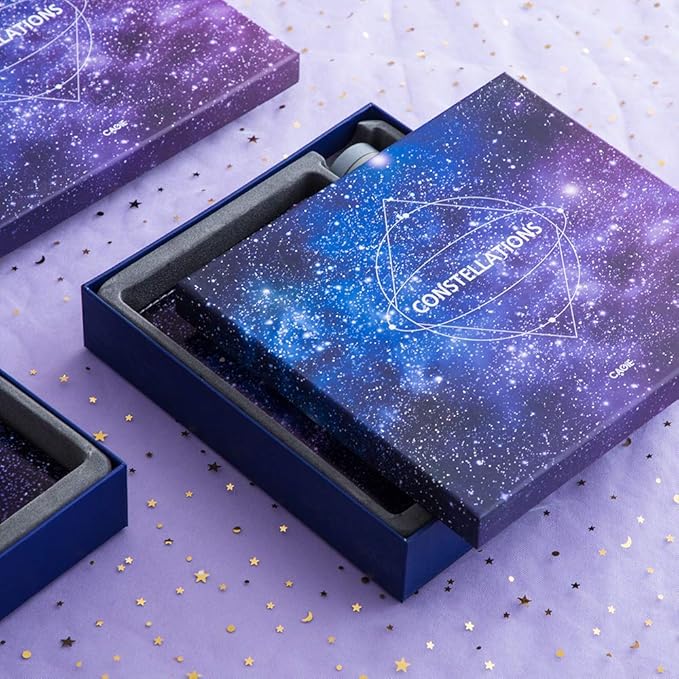 CAGIE Starry Constellation Lock Diary Set Gift Box with Pen & Tapes Secret Diary with Lock for Kids Girls Women Purple Journal Kit with Lock for Anniversary Birthday Holiday （Cancer）