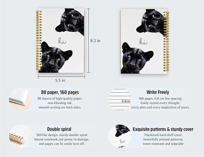 Cheetah Notebook Journal,Y2k Leopard Journal Notebook Gifts for Women Teen Girls,Hardcover Spiral Notebooks for School Work Notes Supplies,5.5x8.3 Inch