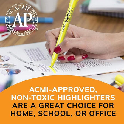 BIC Brite Liner Highlighters, Chisel Tip, 12-Count Pack of Highlighters Assorted Colors, Ideal Highlighter Set for Organizing and Coloring