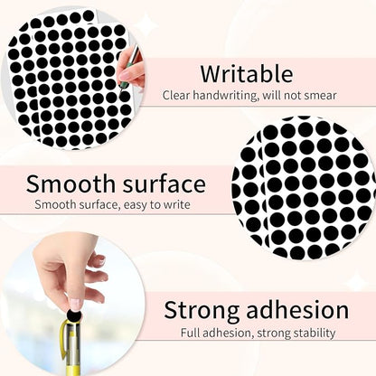 Starboling Dot Stickers - 1400pcs Black Circle Labels, 1/2 Inch Round Stickers for Office, Classroom, Garage Sale