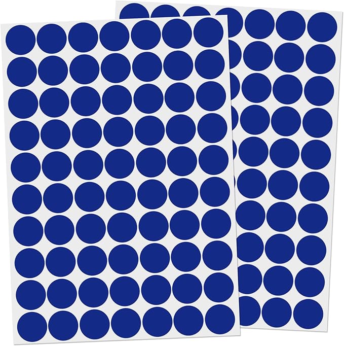 1400 PCS Colored Dot Stickers Round Color Coding Labels Polka Circle Dot Label Sticker for Office,Classroom,Papers Etc (Blue, 3/4 inches)