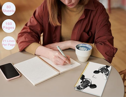 Cow Notebook Journal,Cow Gifts for Women Cow Lovers,Cute Girly Gifts Notebook Journal for Women Teen Girls Kids,Hardcover Spiral Notebooks Journals for Writing, 5.5x8.3 Inch