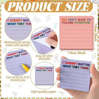 Yinder 24 Pcs Inspirational Sticky Notes Christmas Stocking Stuffers Motivational Sticky Notes Pad Employee Appreciation Gift Bulk for Teacher Nurse Coworker Office 3 x 3'' (Mental Health,Aesthetics)