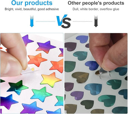 1710 Pcs Star Stickers for Kids Reward, Small Sparkly Holographic Sticker for School Classroom Student Teacher Supplies Behavior Reward Chart and DIY Decoration