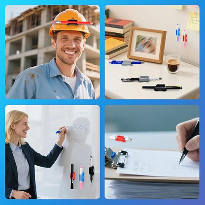 SameTech 20 Pack Adhesive Silicone Pen Holder Pencil Grips-Reusable Sticky Pencil Grips for Desk,Notebook,or Wall,Ergonomic Writing Aid for Kids&Adults,(Fits Pens,Pencils,Tools (ZuheColour, 20pcs)