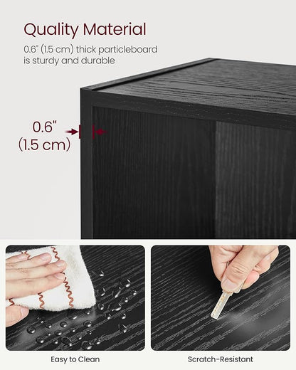 VASAGLE Custos Collection - Bookshelf, 4-Tier Bookcase, Book Shelf, Open Storage Shelf, 9.4 x 23.6 x 42.4 Inches, for Living Room, Home Office, Dinning Room, Ebony Black ULBC164T56