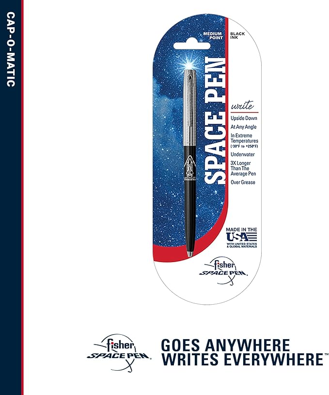 Fisher Space Pen Cap-O-Matic Space Pen, Space Shuttle Imprint, Ballpoint, Black Ink