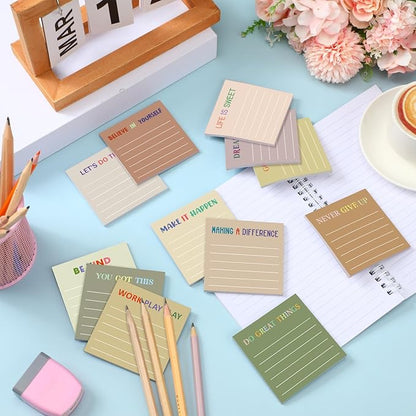 Yinder 24 Pcs Inspirational Sticky Notes Christmas Stocking Stuffers Motivational Sticky Notes Pad Employee Appreciation Gift Bulk for Teacher Nurse Coworker Office 3 x 3'' (Motivational,Boho)