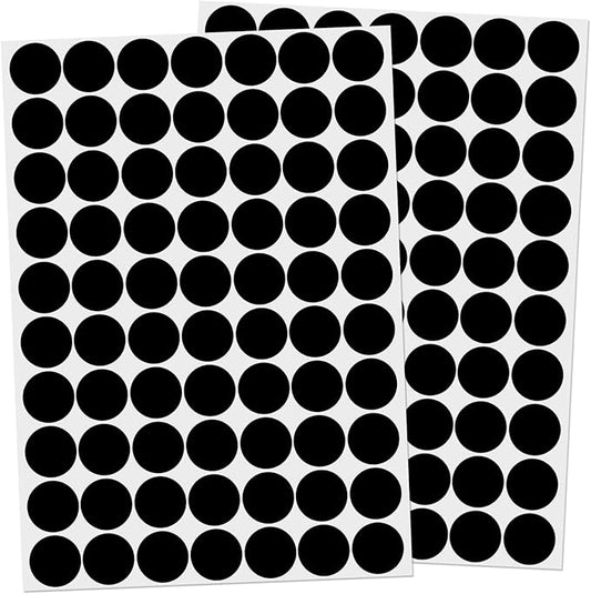 1400 PCS Colored Dot Stickers Round Color Coding Labels Polka Circle Dot Label Sticker for Office,Classroom,Papers Etc (Black, 3/4 inches)