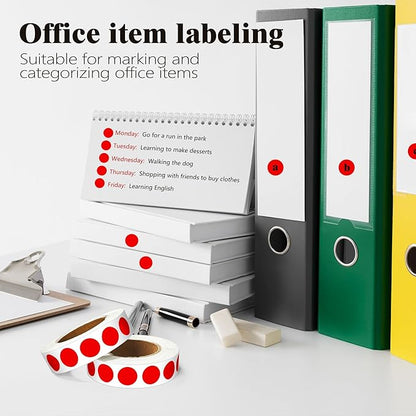 4000PCS 1/2" Small Round Dot Stickers，0.5 Inch 4 Rolls Color Coding Labels Dots,Red Stickers for Home Decorative, Retail, Manufacturing, Recreation,Tiny Circle Labels
