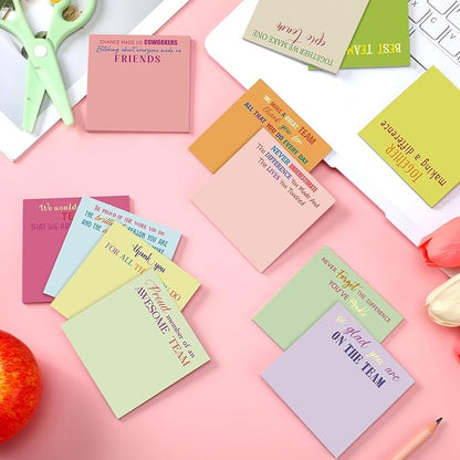 Yinder 24 Pcs Employee Appreciation Sticky Notes Xmas Gift Bulk Motivation Note Pads Mini Inspirational Note Gift for Teacher Nurse Staff Coworker Office Supply 3 x 3'' (Appreciation,Vivid)