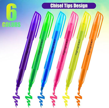 Highlighters Assorted Colors Bulk, 108 Pcs Pastel Highlighters with 6 Colors for Office and School Supplies