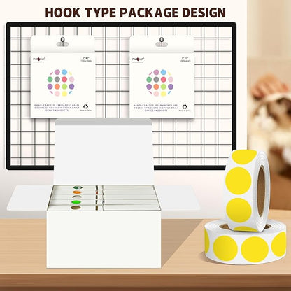 PARLAIM 1 Inch Round Color-Code Dot Stickers,10000per/10 Rolls dots Label Dispenser Box, Yellow Circle Stickers Label for Office Home (Yellow)