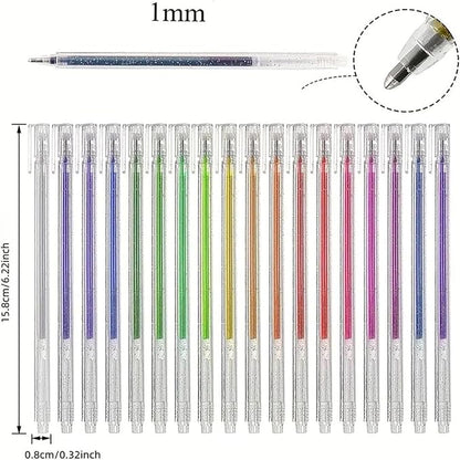 Implementarch Pens, implementarch glitter gel pen set, Iridescent Glitters Gel Ink Pen Set, for Coloring, Doodling & Crafting, Perfect for DIY Projects & Art (24 colors,No Refill)