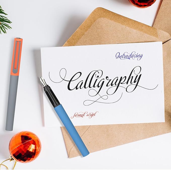 GC QUILL Calligraphy Fountain Pen Set - 5 Different Nibs and 18 Ink Cartridges, Calligraphy Set for Beginners - MU-20