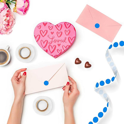 1000PCS Blue Colored Dot Stickers Round Coding Circle Label Stickers 0.5 inch Label in Dispenser Box for Office Classroom