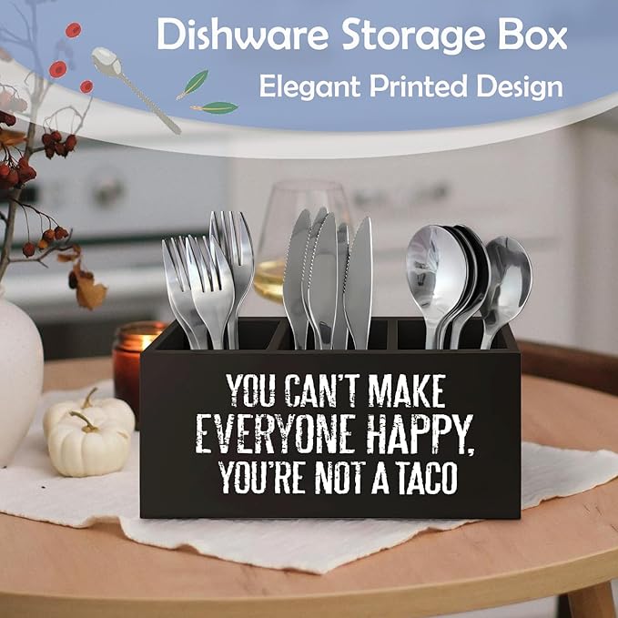 SNNDER Funny Office Pen Holder, Inspirational Desk Decor, You Can't Make Everyone Happy You're not a Taco Acrylic Pen Pencil Holder Organizer for Home Office Desk Accessories,