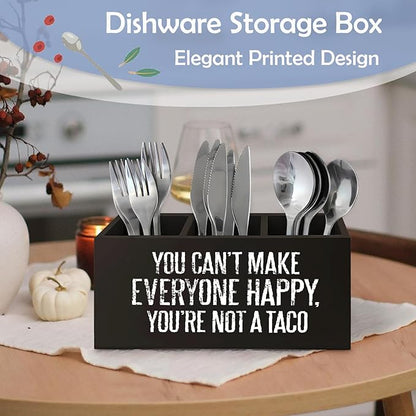 SNNDER Funny Office Pen Holder, Inspirational Desk Decor, You Can't Make Everyone Happy You're not a Taco Acrylic Pen Pencil Holder Organizer for Home Office Desk Accessories,