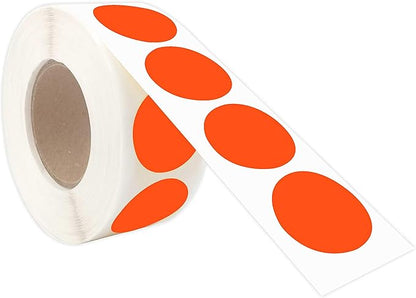 PARLAIM 1 Inch Round Permanent Adhesive Color-Code Dot Stickers,1000 per Roll dots Label Dispenser Box (Orange)